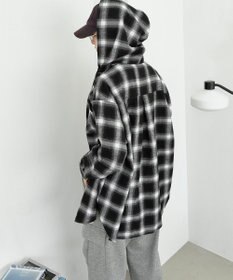 WEGO 【25年秋冬新作】チェックフードBIGネルシャツ