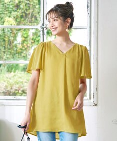 Tiaclasse フレアスリーブチュニックブラウス