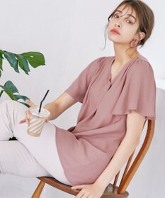 Tiaclasse フレアスリーブチュニックブラウス