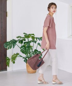 Tiaclasse フレアスリーブチュニックブラウス