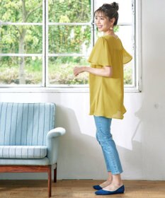 Tiaclasse フレアスリーブチュニックブラウス