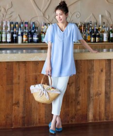 Tiaclasse フレアスリーブチュニックブラウス