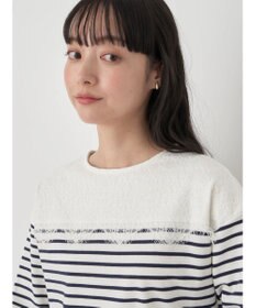 earth music&ecology レースボーダーカットソープルオーバー