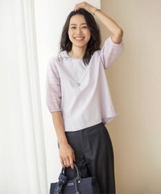 J.PRESS LADIES L 【WEB限定カラーあり】スムースジャージー 刺繍スリーブ カットソー