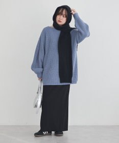 earth music&ecology 【毛玉防止 / 洗濯機洗い可】アンチピリングクロスネックルーズニット