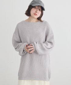 earth music&ecology 【毛玉防止 / 洗濯機洗い可】アンチピリングクロスネックルーズニット