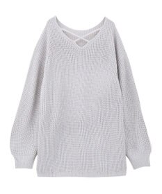 earth music&ecology 【毛玉防止 / 洗濯機洗い可】アンチピリングクロスネックルーズニット