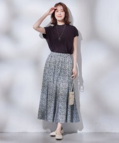 ANY L モックネックフレンチスリーブプルオーバー