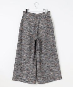 自由区 【洗える】エアリーツイードワイドクロップド パンツ