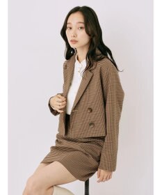 earth music&ecology チェックショートジャケット