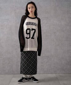 WEGO ロゴメッシュジャガードニット