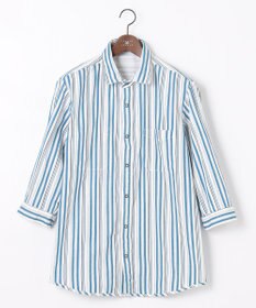 JOSEPH ABBOUD 【キングサイズ・1枚で2通りの着こなし】オーガニックコットンリバーシブル 七分袖シャツ