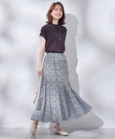 ANY L モックネックフレンチスリーブプルオーバー