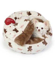 PET PARADISE ペットパラダイス 丸型寝袋 遠赤外線 《くまちゃん柄》 50cm