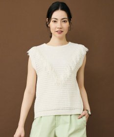 自由区 リネンフリンジ ベスト