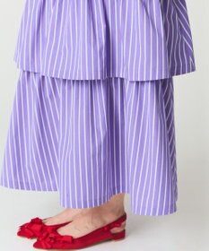 GRACE CONTINENTAL ストライプラッフルスカート