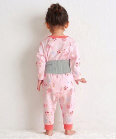 MIKI HOUSE HOT BISCUITS 【80-120cm】 リゾートキャビット 腹巻き付き タック天竺素材 長袖パジャマ