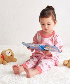 MIKI HOUSE HOT BISCUITS 【80-120cm】 リゾートキャビット 腹巻き付き タック天竺素材 長袖パジャマ