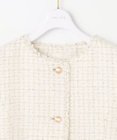 ANY SIS L ファンシーツイードペプラム ジレ