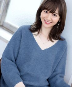 Tiaclasse L 【洗える】表情豊かなメランジニットVネックトップス