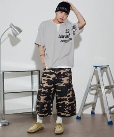 WEGO 【ユニセックス着用ITEM/MLサイズ展開】キーネックフェイクレイヤードグラフィックT（SS）