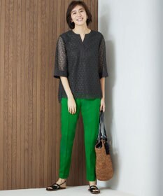 自由区 S 【洗える】ジオメトリックフラワーレースプルオーバー ブラウス