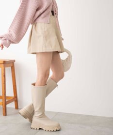 WEGO ベルト付チノプリーツスカパン