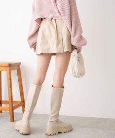 WEGO ベルト付チノプリーツスカパン