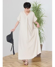 AMERICAN HOLIC 接触冷感Ｖネックリネンブレンドワンピース