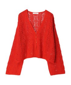 Green Parks 格子柄編みニットカーディガン