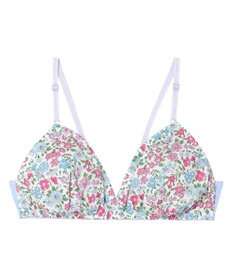 une nana cool MADE WITH LIBERTY FABRIC 綿混三角ノンワイヤーブラ