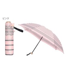 MOONBAT 【雨傘】ランバン　オン　ブルー (LANVIN en Bleu) ボーダー レース 折りたたみ傘