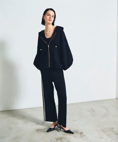 GRACE CONTINENTAL ロゴ刺繍ニットパーカー