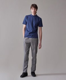 J.PRESS MEN シルクのような光沢感の上品Tシャツ【UVカット / 接触冷感 / 吸水速乾】【J.PRESS PREMIUM JERSEY】ポンチモックネック Tシャツ