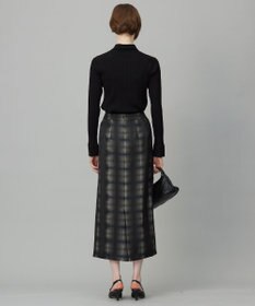 ICB 【洗える】シャイニーオンブレーチェック ストレートスカート