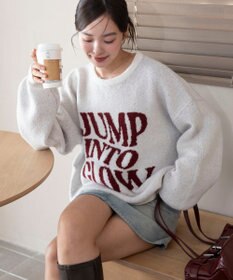 WEGO 【2025年秋冬新作】フラッフィーグラフィックニットBIGプルオーバー