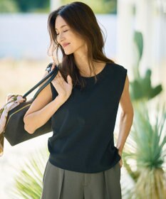 自由区 スーピマスムース タンクトップ ブラック