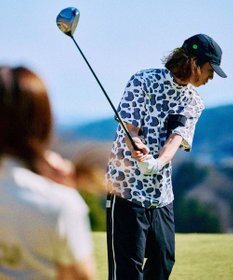 PW CIRCULUS 【UV遮蔽率99.5%  UVカット/速乾/ストレッチ】【MEN】アニマルドットポケットモックT ゴルフ