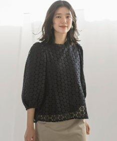 組曲 S 【WEB限定】フラワーレース ペプラムトップス