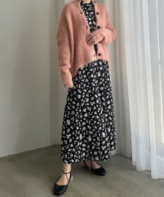 UNFILO 【洗える】アルパカシャギー カーディガン