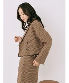 earth music&ecology チェックショートジャケット