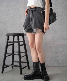 WEGO ダメージデニムショートパンツ