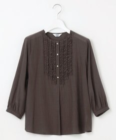 J.PRESS LADIES 【洗える・速乾・接触冷感】リライムライトローン フリル ブラウス