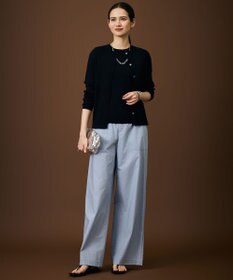 自由区 【アンサンブル対応】ハイツイストコットンアセテートリブ カーディガン