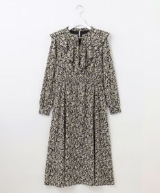 Feroux 【洗える】フラワープリントラッフル ワンピース