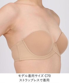 WACOAL ブラジャー ストラップレス サイズや体型特徴に合わせた設計 アウターにひびきにくい メッシュ素材(カップ肌側) レディース BXC610 /ワコール