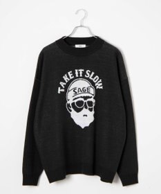 WEGO オーバーフィットジャガードプルオーバー