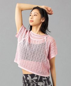 Chacott 【ノーソーイングニット】ランダムメッシュニットTシャツ