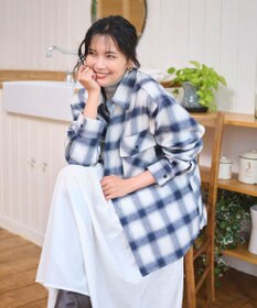 WEGO 【2025年秋冬新作/SMLサイズ展開/ユニセックス着用ITEM】オンブレチェックネルシャツ（LS）