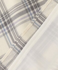 J.PRESS LADIES シアーストライプチェック フレンチスリーブ バンドカラー カットソー